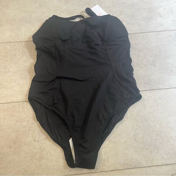 NWT Andie Swim Havana One Piece Black Square Neckline Slimming Princess Medium - Picture 2 of 12